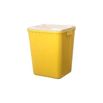 Odpadkový koš Kontejner na jehly a kontaminovaný odpad 50 l, žlutý/bílý, hranatý