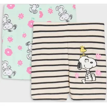 Dívčí oblečení Sinsay - Krátké legíny 2 pack Peanuts - mentolová - 877EG-65X - 877EG-65X-80