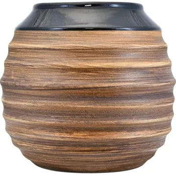 Čajová souprava Keramická kalabasa tmavé medové barvy (350 ml)