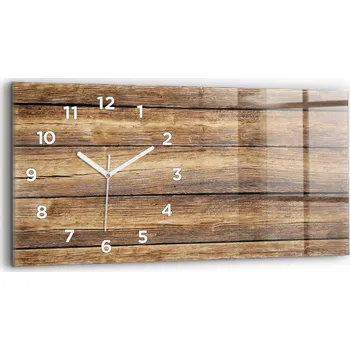 Hodiny Moderní skleněné nástěnné hodiny s potiskem 60 cm x 30 cm Dřevěné desky
