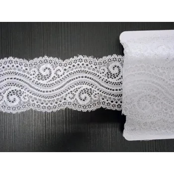 Krajka Krajka elastická, vsadka, bílá 65mm