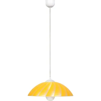 Moderní závěsné svítidlo Kamila žluté skleněné do obýváku ložnice kuchyně 34 cm