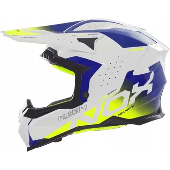 Helma na motorku NOX MOTOCYKLOVÁ PŘILBA CROSS ENDURO OFFROAD N634 GRADIANT BÍLÁ MODRÁ ŽLUTÁ 2XL