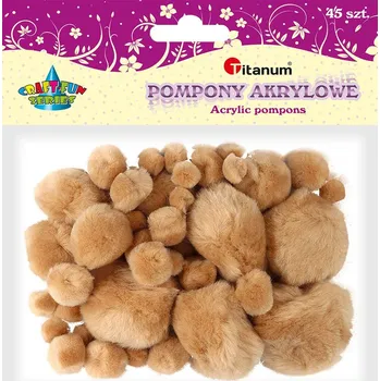 Titanum Bambulky, pompony, HNĚDÉ, mix. vel., 45ks/bal.