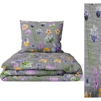 Povlečení Krepové povlečení 200x220cm, 2x 70x80cm, KREP Polní šedá