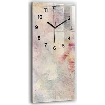 Hodiny Skleněné nástěnné hodiny do moderního interiéru Malovaná abstrakce 30x60 cm