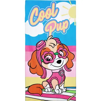 SunCity • Dívčí plážová osuška Tlapková patrola - Paw Patrol - motiv Cool Pup - 100% bavlna - 70 x 140 cm