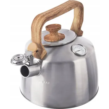 Konvice na čaj Konvice S TEPLOMĚREM a píšťalkou pro vaření na plynu, indukci a sporáku