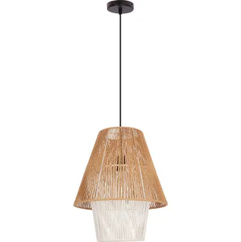 Závěsné svítidlo Africa 40 béžovo-bílé, provázkové, do obýváku a jídelny v boho stylu