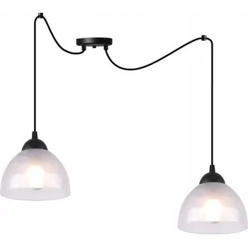 ZÁVĚSNÉ STROPNÍ SVÍTIDLO LUSTR PAVOUK LOFT ČERNÝ BÍLÝ SKLENĚNÝ NAD STŮL