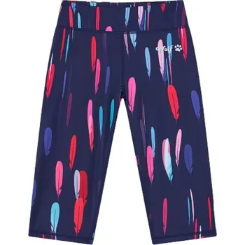 Dívčí funkční 3/4 legíny tm.modré pírka Wolf H2565