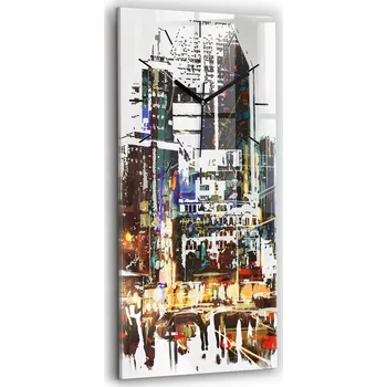 Hodiny Skleněné hodiny moderní nástěnné dekorativní Jork Město 30x60