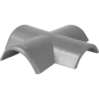 Střešní lemovaní Hřebenáč rozdělovací X Bramac Star se dvěma příchytkami zinkově šedá