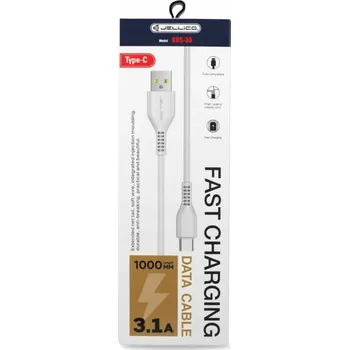 Datový kabel Kabel Jellico USB – USB typ C 1 m bílý