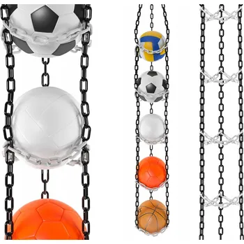 regál Super DRŽÁK NA 5 MÍČŮ - REGÁL POLICE NA MÍČE - Černo-Bílý FBSYS