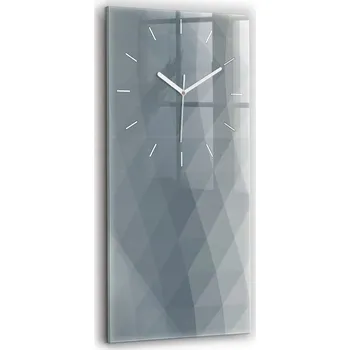 Hodiny Minimalistické Skleněné Nástěnné Hodiny s S Potiskem Šedá abstrakce 30x60 cm