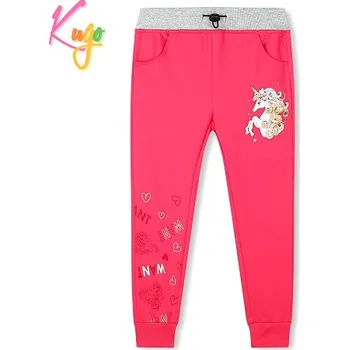 Dívčí kalhoty DÍVČÍ TEPLÁKY růžové Kugo TM7231