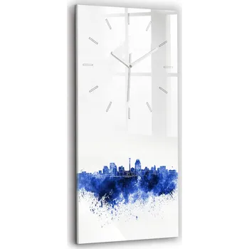 Hodiny Velké skleněné nástěnné hodiny tichý chod obývací pokoj San Antonio akvarely 30x60
