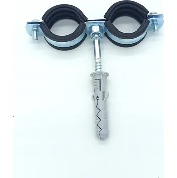 DVOJITÝ OCELOVÝ DRŽÁK PRO TRUBKY 1/2 S GUMOVÝM OBJÍMKEM OBJÍMKA