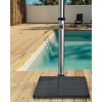 Venkovní osvětlení Venkovní podlahová podložka pro zahradní sprchu PVC tmavě šedá moderní design Beliani