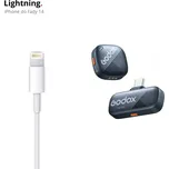 Godox Profesionální Nano Bezdrátové Mikrofony s Dosahem 300m Video Vlog Výběr Variant 1x mikrofon + přijímač Lightning