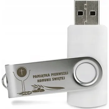USB flash disk Flash disk MemoRabbit otočný 1 GB USB 2.0 gravírování svaté přijímání 1 GB USB 2.0 bílý