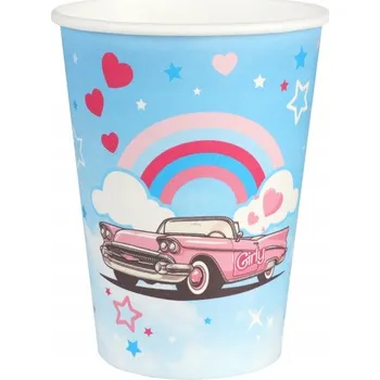 Party nádobí KELÍMKY PAPÍROVÉ GIRLY 270 ML 10 KS GIRL NAROZENINOVÁ OSLAVA