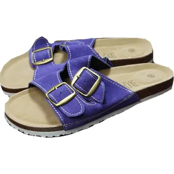 Dámská zdravotní obuv DÁMSKÉ PANTOFLE korkové fialové Samlux B888