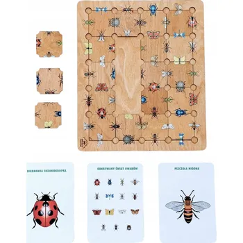 Dřevěná hračka Puzzle dřevěné - logická skládačka vzdělávací Montessori - Hmyz