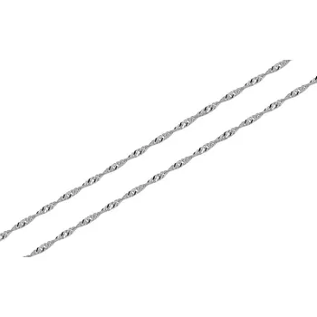 Řetízek Zlatý řetízek Singapur v bílém zlatě 1 mm IZ18538A 40 cm
