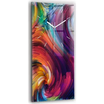 Hodiny Vertikální Skleněné Hodiny Tichý Mechanismus Loft Nástěnné Abstraktní Vzor Výprodej 30x60