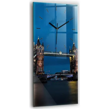 Hodiny Velké Skleněné Hodiny Tichý Mechanismus Loft Nástěnné Tower Bridge Londýn v noci