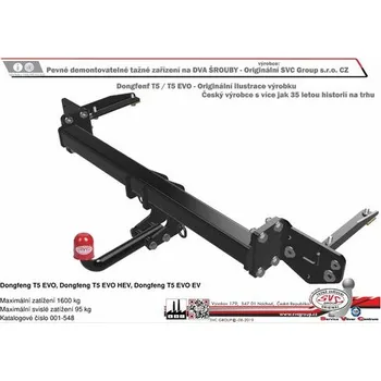 Tažné zařízení Tažné zařízení Dongfeng T5 EVO EV 02/2024-> SV 001-548, SVC GROUP