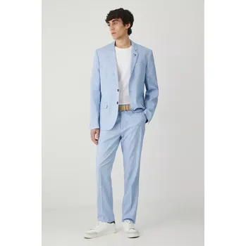 Pánské kalhoty Kalhoty s příměsí lnu Medicine modrá barva RS25.SPM821 55A, vel. XXL