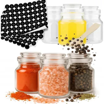 Sklenice 20X Sklenička na koření 205ML + 252 samolepky