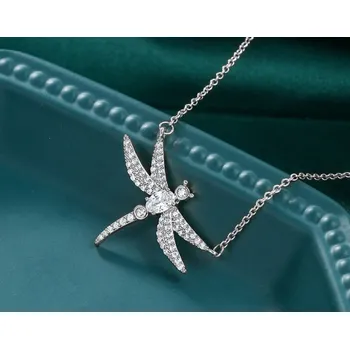 Náhrdelník B-TOP Luxusní dámský náhrdelník VÁŽKA - bílé pozlacení