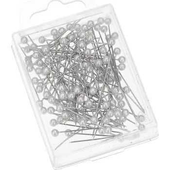 Nástroj na niť a příze Galanterie Špendlíky s perleťovými hlavičkami 0,60 x 38 mm 100 ks bílé