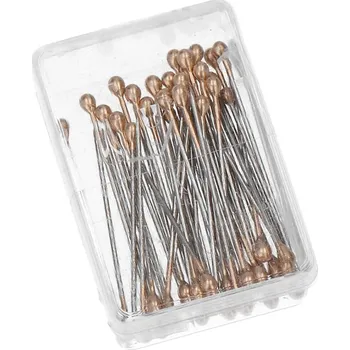 Nástroj na niť a příze Galanterie Špendlíky nerezové s kapičkou "zlaté" 50 ks