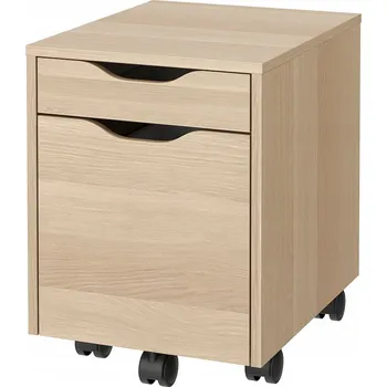 Komoda IKEA ALEX Komoda na kolečkách 36x50 cm imitace dubu mořeného na bílo/černá