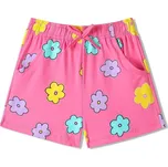 DÍVČÍ KRAŤASY S KYTIČKAMI SL3569 VELIKOSTI 98-128 Velikost: 98, Barva: Růžová