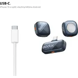 Godox Profesionální Nano Bezdrátové Mikrofony s Dosahem 300m Video Vlog Výběr Variant 2x mikrofon + přijímač USB-C