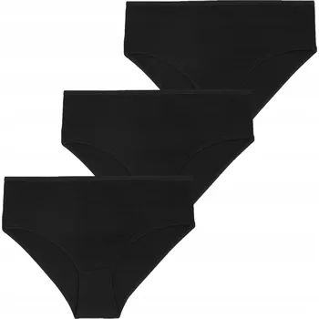 Kalhotky 3x Bavlněné Kalhotky Kalhotky Dámské Hladké Klasické Černé Jednoduché MORAJ XL