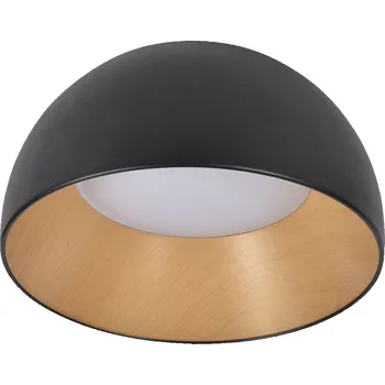 Stropní LED svítidlo Liguria černo-dřevěné 35 cm moderní do obýváku a ložnice