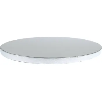 Pevný kulatý dortový podnos průměr 30 cm / tloušťka 12 mm - stříbrný Ideamo