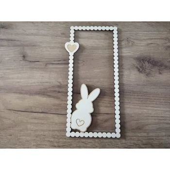 Rám na obraz Dřevěný rámeček se zajíčkem