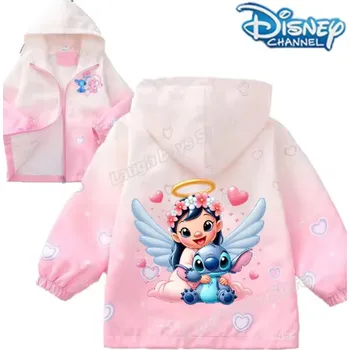 Dívčí bunda Dětská jarní bunda s kapucí - Lilo & Stitch (růžová) Motiv: Lilo a Stitch (SDZ2251B), Velikost: 150