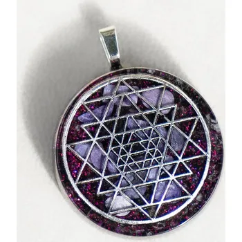 Přívěsek orgonit – Sri jantra Magenta