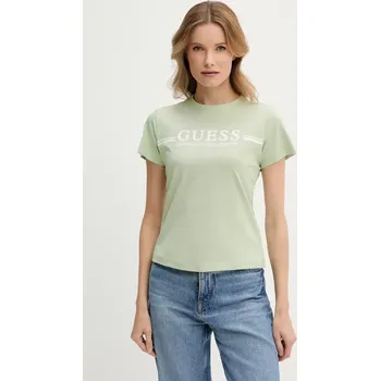 Bavlněné tričko Guess zelená barva, V5GI03 I3Z14 V5GI03.I3Z14 07X, vel. M