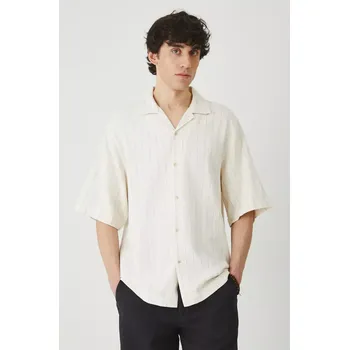 Pánská košile Bavlněná košile Medicine béžová barva, relaxed RS25.KKM803 01A, vel. XL