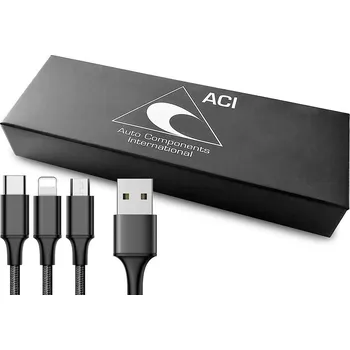 Datový kabel Napájecí kabel 3v1, USB-C, Micro USB, Apple, délka 115 cm